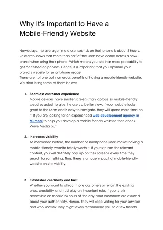 why it s important to have a mobile friendly