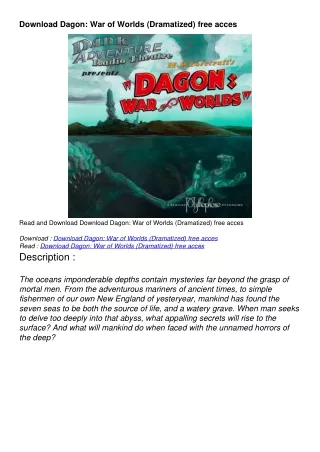 Download Dagon: War of Worlds (Dramatized) free acces