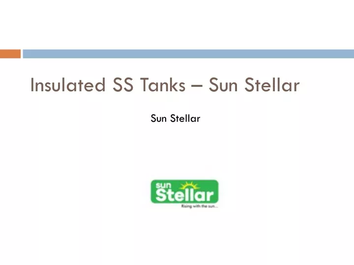 insulated ss tanks sun stellar