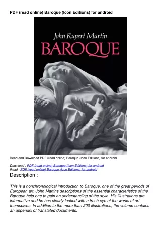 PDF (read online) Baroque (Icon Editions) for android
