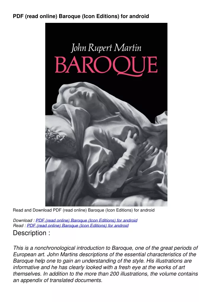 pdf read online baroque icon editions for android