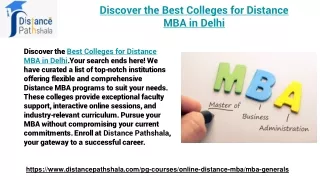 Discover the Best Colleges for Distance MBA in Delhi
