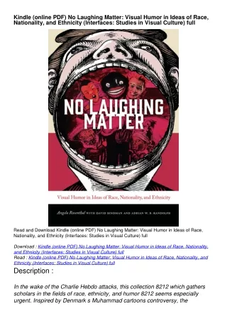Kindle (online PDF) No Laughing Matter: Visual Humor in Ideas of Race, Nationality, and Ethnicity (Interfaces: Studies i