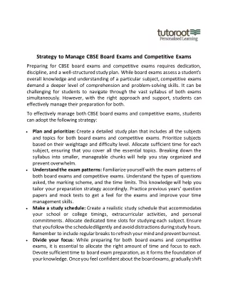 strategy to manage cbse board exams