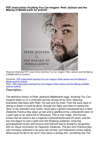 PDF (read online) Anything You Can Imagine: Peter Jackson and the Making of Middle-earth for android