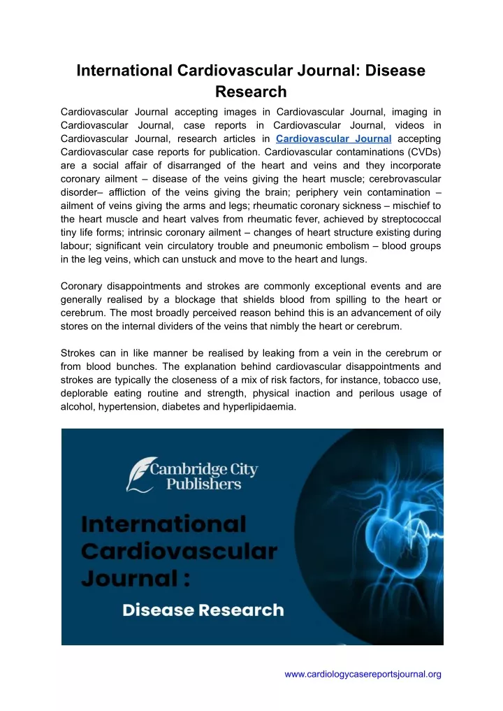 international cardiovascular journal disease