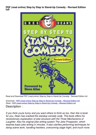 PDF (read online) Step by Step to Stand-Up Comedy - Revised Edition full