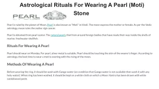 _Astrological Rituals For Wearing A Pearl (Moti) Stone