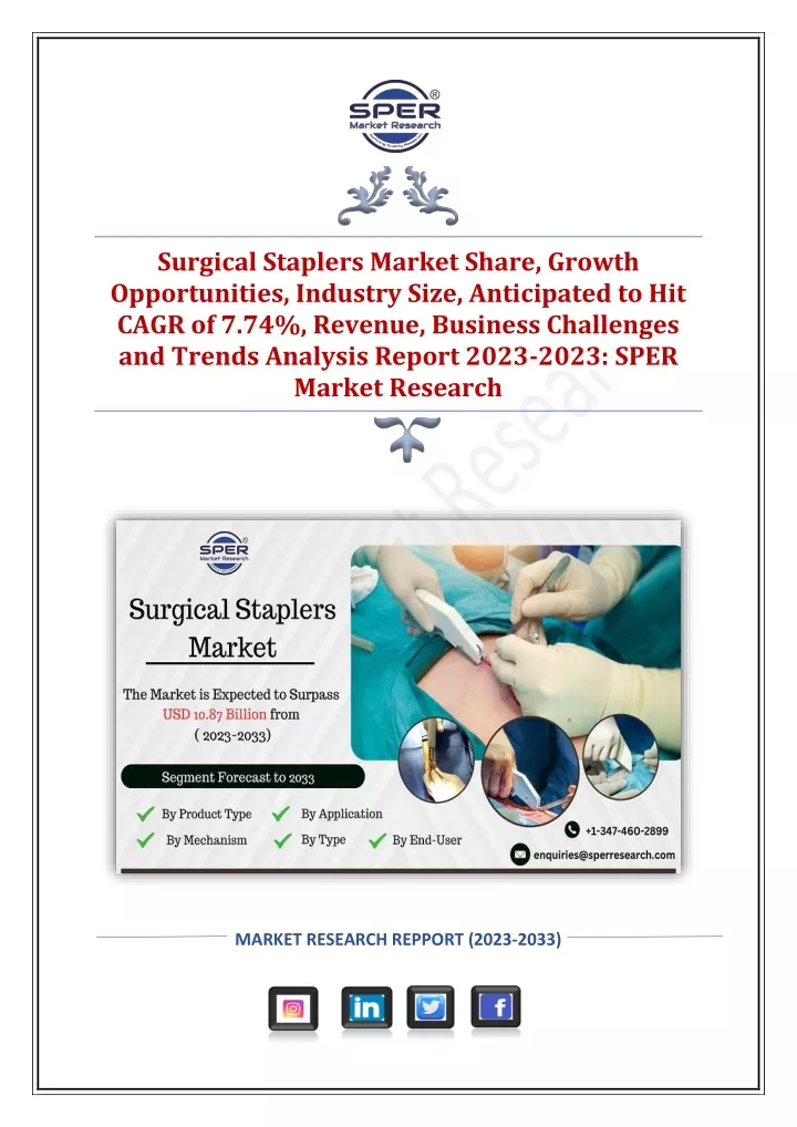 surgical staplers market share growth