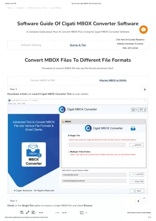 How to Use Cigati MBOX File Converter Tool