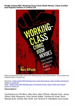 Kindle (online PDF) Working-Class Comic Book Heroes: Class Conflict and Populist Politics in Comics full