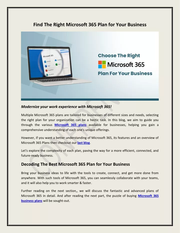 find the right microsoft 365 plan for your