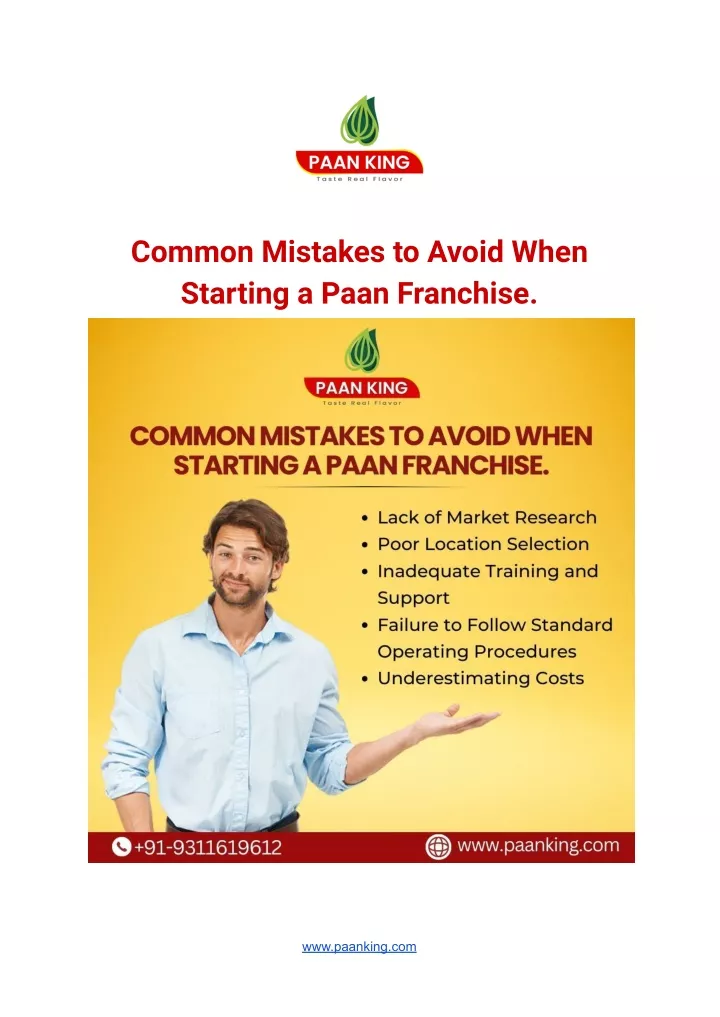 common mistakes to avoid when starting a paan