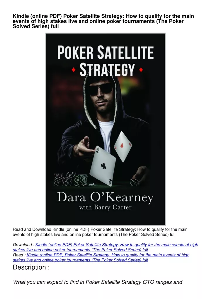 kindle online pdf poker satellite strategy