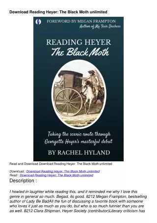 Download Reading Heyer: The Black Moth unlimited