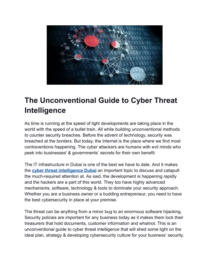 the unconventional guide to cyber threat