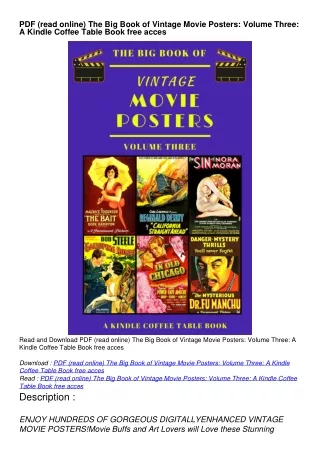 PDF (read online) The Big Book of Vintage Movie Posters: Volume Three: A Kindle Coffee Table Book free acces