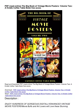 PDF (read online) The Big Book of Vintage Movie Posters: Volume Two: A Kindle Coffee Table Book free acces