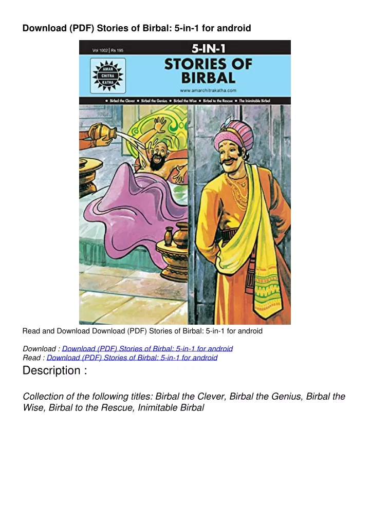 download pdf stories of birbal 5 in 1 for android