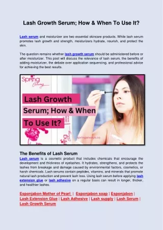 Lash Growth Serum; How & When To Use It?