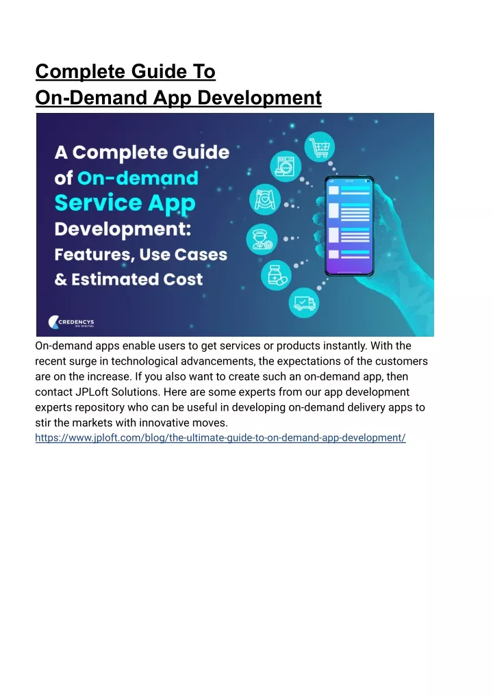 complete guide to on demand app development