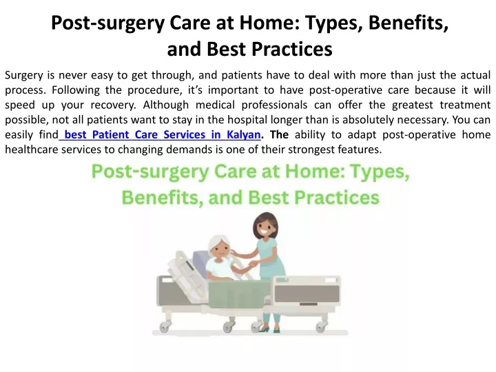 Post Operative Care: Types, Benefits and Importance