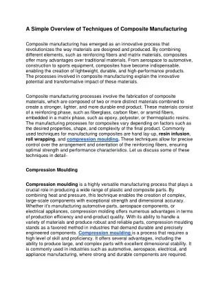 a simple overview of techniques of composite