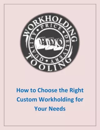 how to choose the right custom workholding