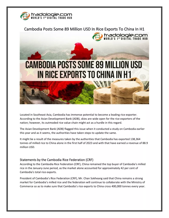 cambodia posts some 89 million usd in rice