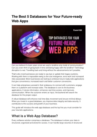 the best 5 databases for your future ready