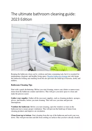 the ultimate bathroom cleaning guide 2023 edition