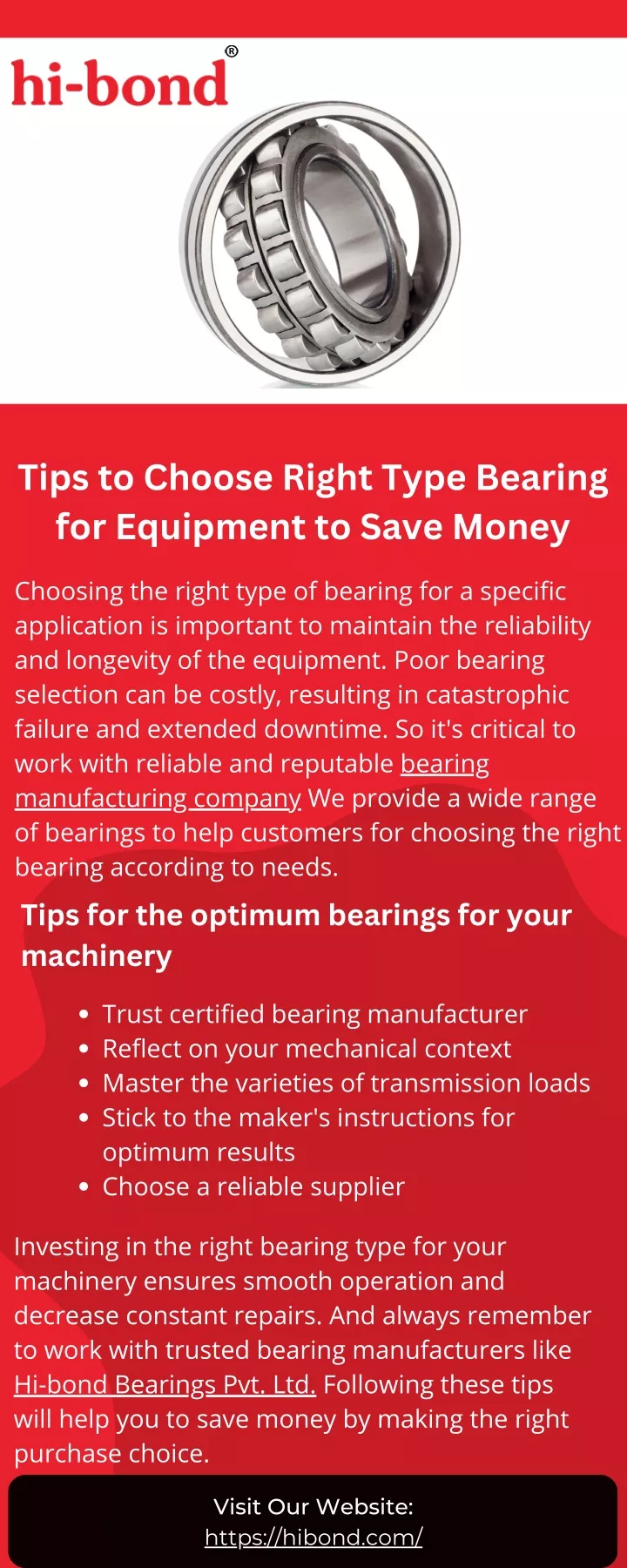 tips to choose right type bearing for equipment