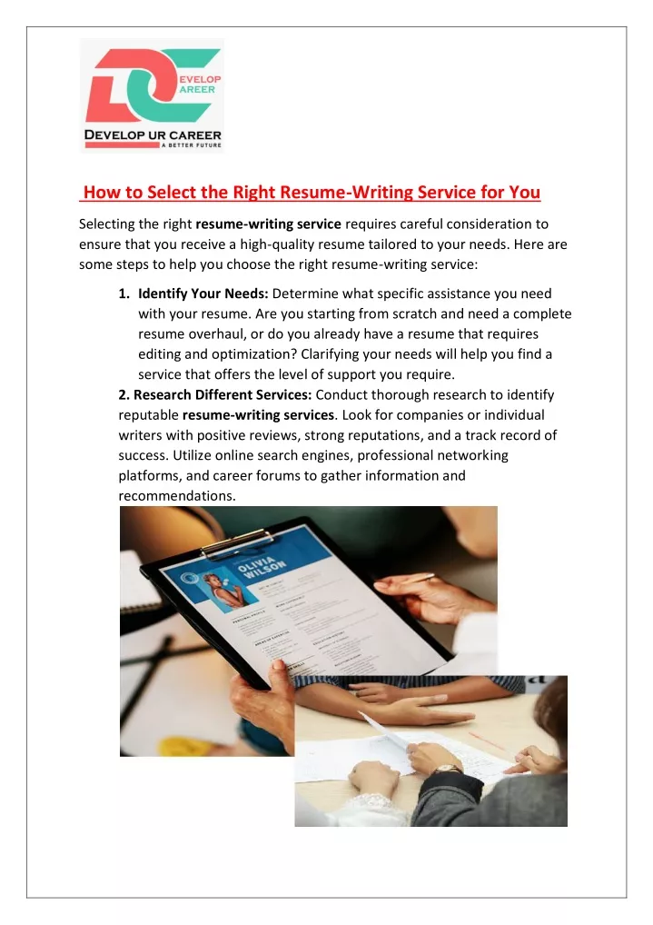 how to select the right resume writing service