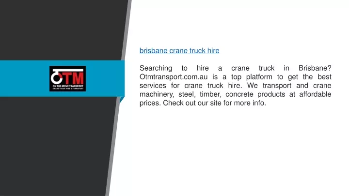 brisbane crane truck hire searching to hire