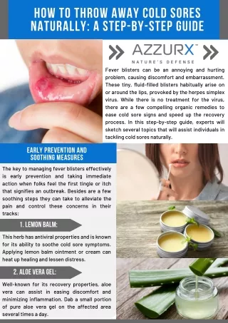 How to Throw Away Cold Sores Naturally: A Step-by-Step Guide