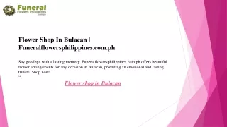 Flower Shop In Bulacan  Funeralflowersphilippines.com.ph