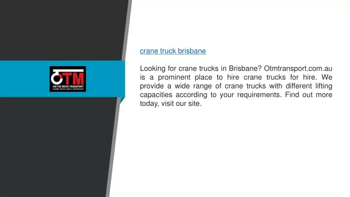 crane truck brisbane looking for crane trucks