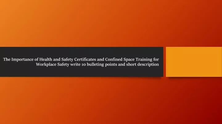 the importance of health and safety certificates