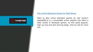 play online blackjack games for real money want