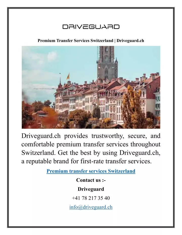 premium transfer services switzerland driveguard