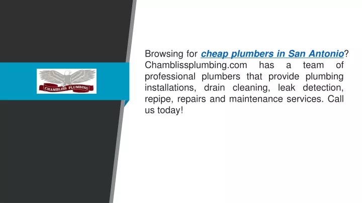 browsing for cheap plumbers in san antonio