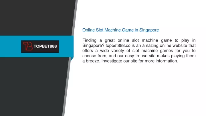 online slot machine game in singapore finding