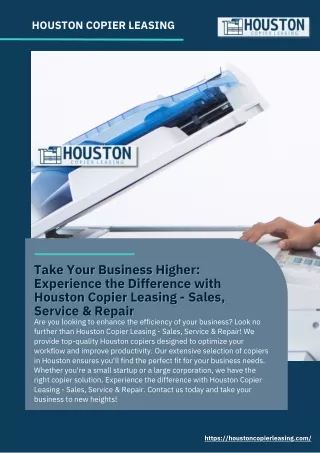 Take Your Business Higher: Experience the Difference with Houston Copier Leasing