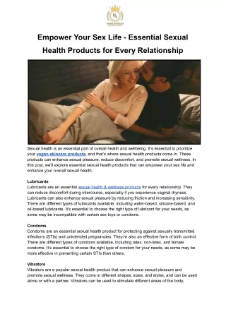 Empower Your Sex Life - Essential Sexual Health Products for Every Relationship