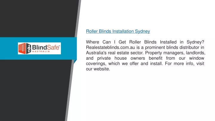 roller blinds installation sydney where