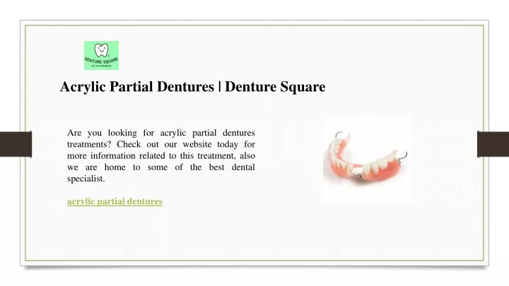 acrylic partial dentures denture square