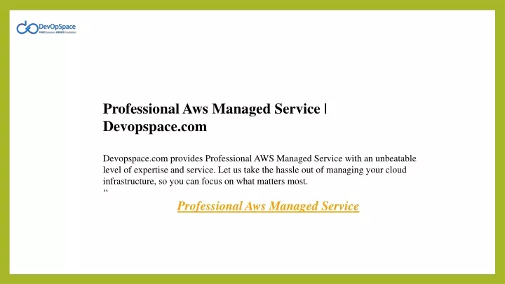 professional aws managed service devopspace