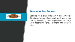 San Antonio Sign Company Citysignsoftx.com