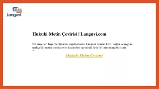 Hukuki Metin Çevirisi  Languvi.com