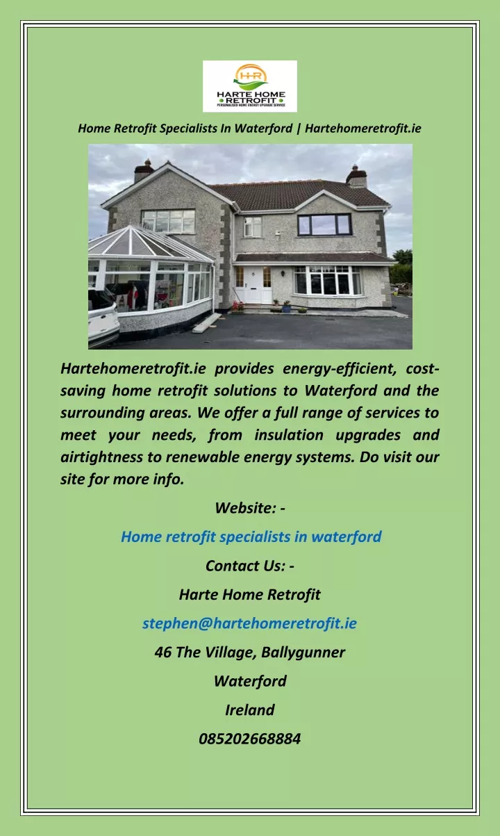 home retrofit specialists in waterford